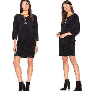 NWT Velvet by Graham & Spencer Raleigh Dress Lace Up Black Size Small S D1319